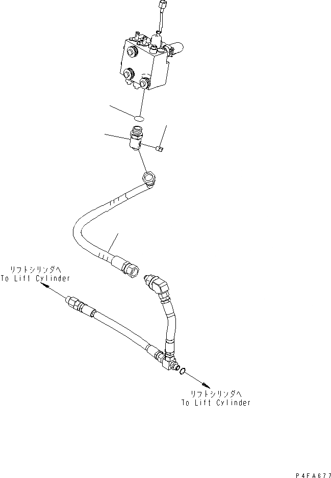 Схема запчастей Komatsu FD30-17 - ГИДРОЛИНИЯ (ЛИНИЯ ГИДРОЦИЛИНДРА ПОДЪЕМА) (ДЛЯ TFV МАЧТА) ГИДРАВЛИКА