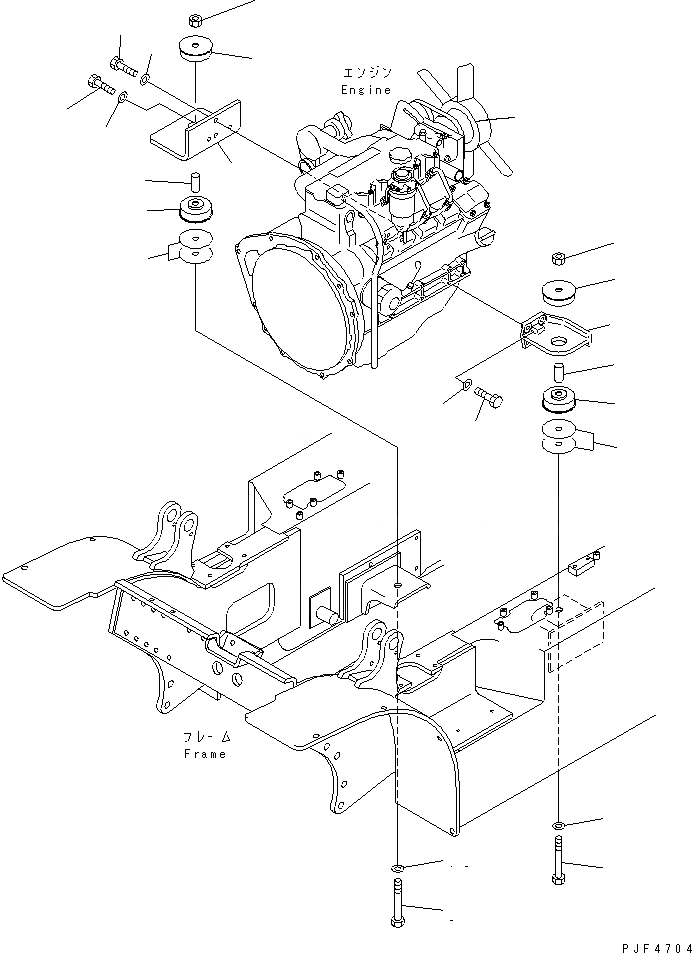 Схема запчастей Komatsu FD30H-14 - КРЕПЛЕНИЕ ДВИГАТЕЛЯ КОМПОНЕНТЫ ДВИГАТЕЛЯ