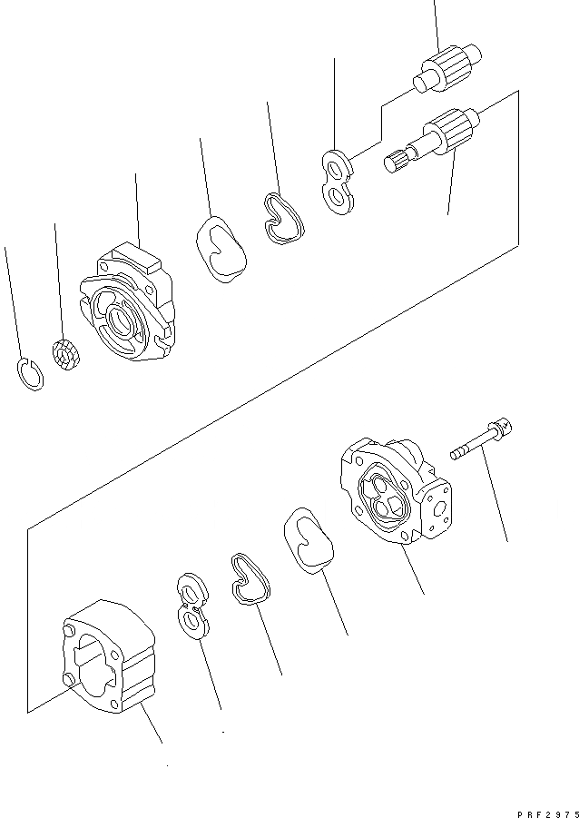 Схема запчастей Komatsu FD30H-14 - ГИДР. НАСОС. (ВНУТР. ЧАСТИ) (СУХ. МУФТА И ГИДРОТРАНСФОРМАТОР СПЕЦ-Я.) ГИДРАВЛИКА