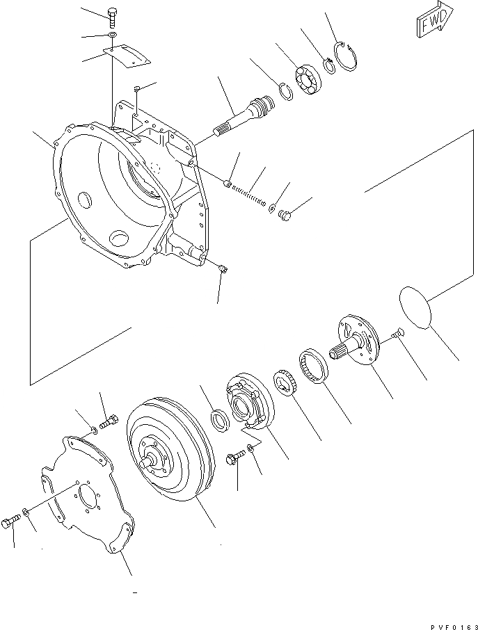 Схема запчастей Komatsu FD30J-14 - ГИДРОТРАНСФОРМАТОР СИЛОВАЯ ПЕРЕДАЧА И ПЕРЕДНИЙ МОСТ