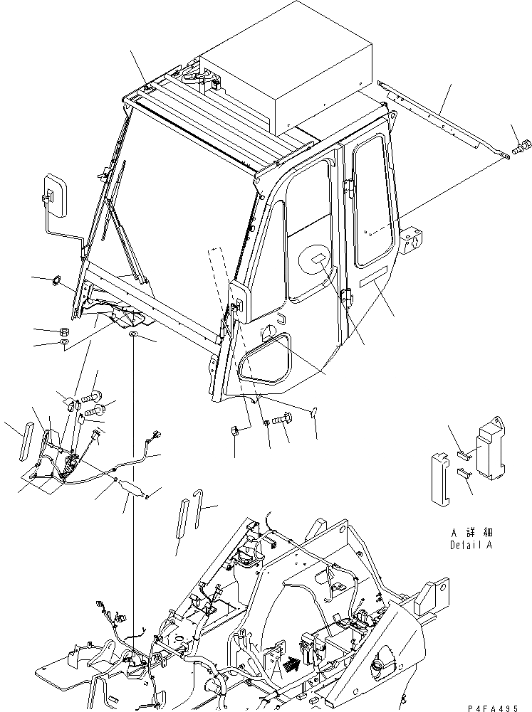 Схема запчастей Komatsu FD35 - СТАЛЬНАЯ КАБИНАIN (С ОХЛАДИТЕЛЬ) ЧАСТИ КОРПУСА И КАБИНА ОПЕРАТОРА