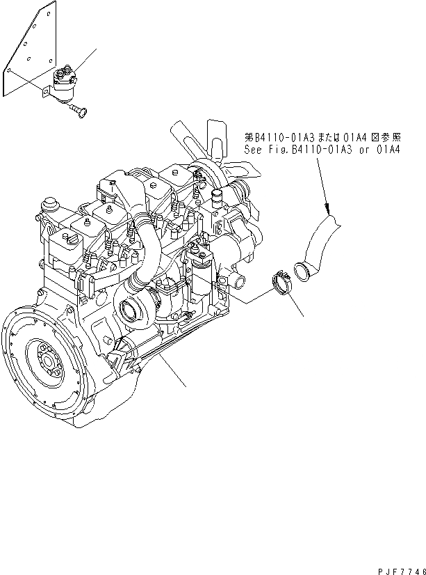 Схема запчастей Komatsu FD35 - ДВИГАТЕЛЬ БЛОК КОМПОНЕНТЫ ДВИГАТЕЛЯ