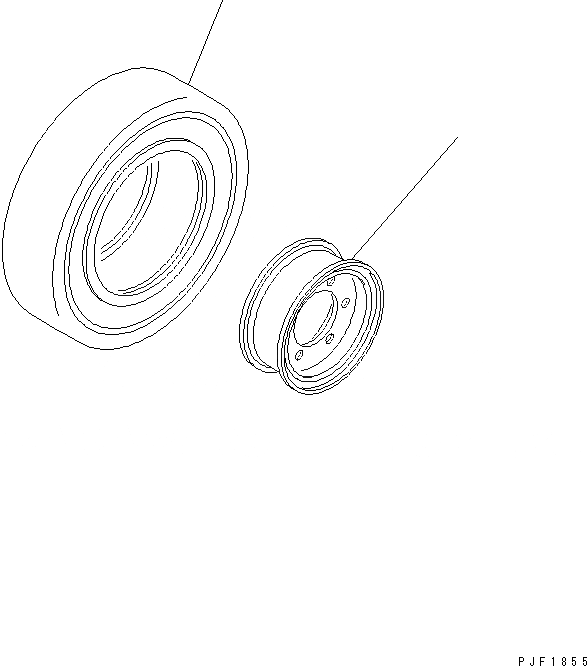 Схема запчастей Komatsu FD35Y - ЗАДН. КОЛЕСА (7.-) (ELASTIC ПОДУШКИ) (J-LUG) ПЕРЕДН. И ЗАДН. КОЛЕСА