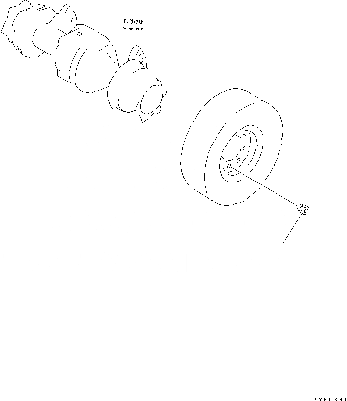 Схема запчастей Komatsu FD35Y - ПЕРЕДН. КОЛЕСА ВТУЛКА ГАЙКА (ДЛЯ ОДИНОЧН. ШИНЫ) ПЕРЕДН. И ЗАДН. КОЛЕСА