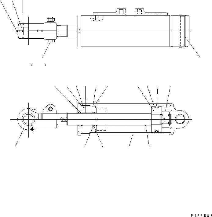 Схема запчастей Komatsu FD35Y - ЦИЛИНДР ПЕРЕКОСА ГИДРАВЛИКА