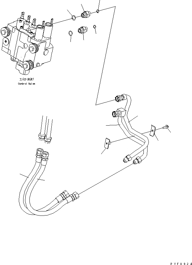 Схема запчастей Komatsu FD35Y - ПРИБОРНАЯ ПАНЕЛЬ ТРУБЫ (ДЛЯ 3-Х СЕКЦИОНН. КОНТРОЛЬН. КЛАПАН) РАБОЧЕЕ ОБОРУДОВАНИЕ