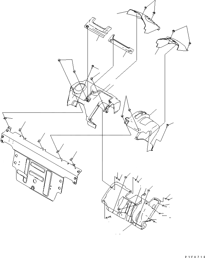 Схема запчастей Komatsu FD40Z-10-US - ПРИБОРНАЯ ПАНЕЛЬ ЧАСТИ КОРПУСА И КАБИНА ОПЕРАТОРА