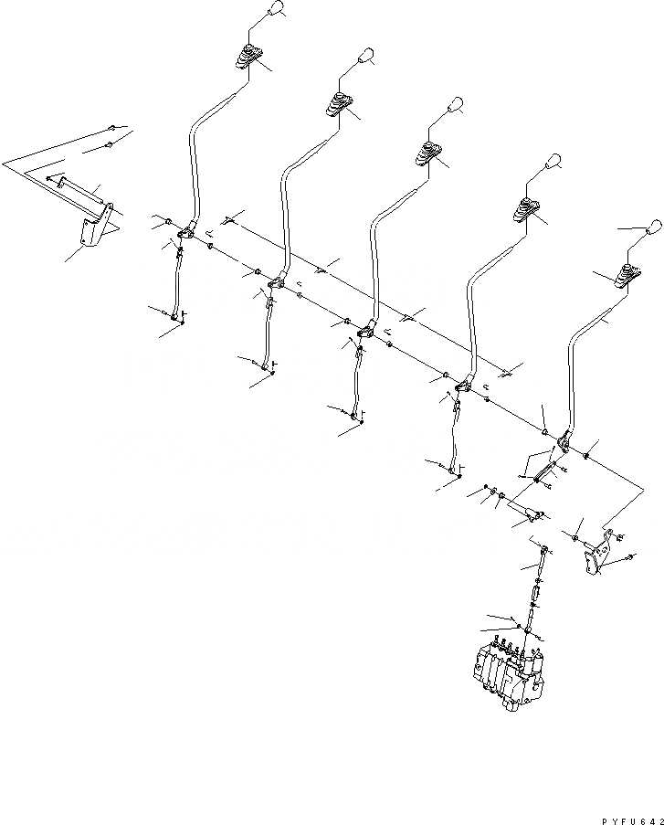 Схема запчастей Komatsu FD40ZY-10 - 5-СЕКЦИОНН. УПРАВЛЯЮЩ. КЛАПАН РЫЧАГ ГИДРАВЛИКА
