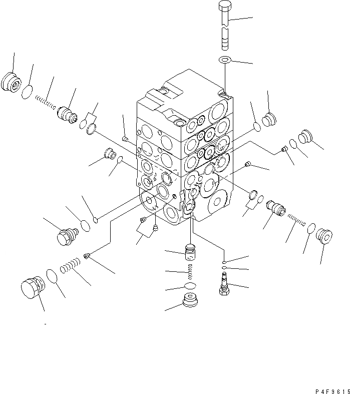 Схема запчастей Komatsu FD45-10-US - УПРАВЛЯЮЩ. КЛАПАН (4-Х СЕКЦИОНН.) (/) (ВНУТР. ЧАСТИ) ГИДРАВЛИКА