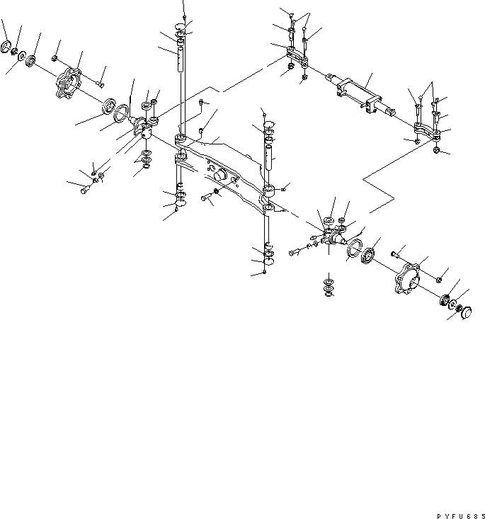 Схема запчастей Komatsu FD45-10 - РУЛЕВ. УПРАВЛЕНИЕ МОСТ (БЕЗ РУЛЕВ. УПРАВЛЕНИЕ SYNCHRONIZER FUNCTION) СИСТЕМАУПРАВЛЕНИЯ ПОВОРОТОМ И ЗАДН. МОСТ