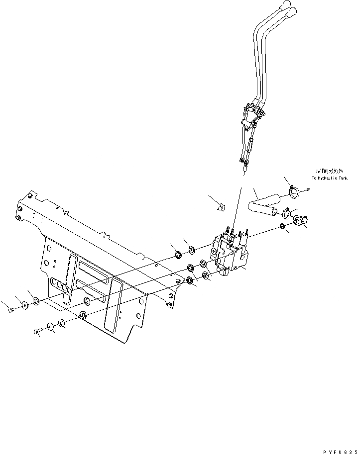 Схема запчастей Komatsu FD45-10 - 2-Х СЕКЦИОНН. УПРАВЛЯЮЩ. КЛАПАН И ЭЛЕМЕНТЫ КРЕПЛЕНИЯ ГИДРАВЛИКА