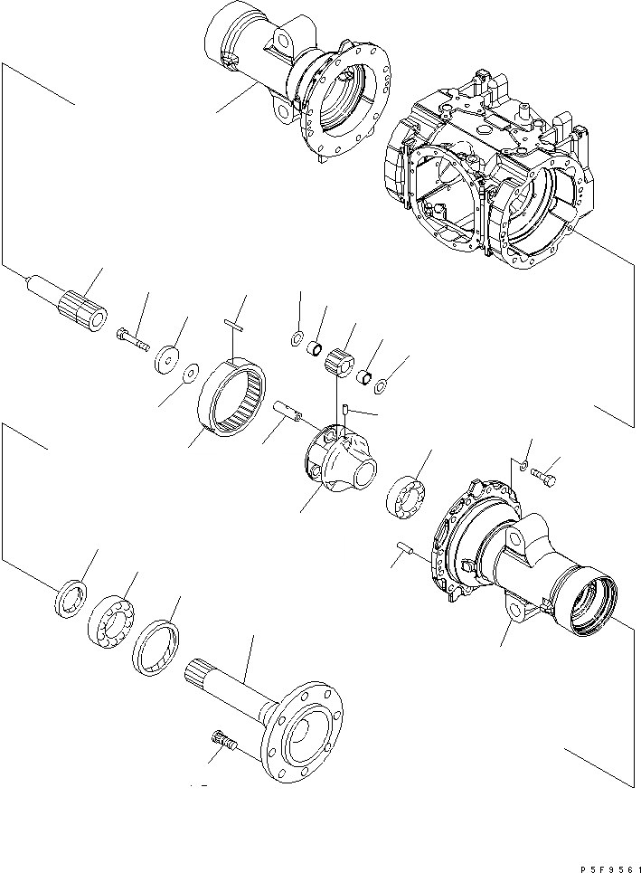 Схема запчастей Komatsu FD45Y-10 - ПРИВОД МОСТ (/) (КОЖУХ И ВАЛ) СИЛОВАЯ ПЕРЕДАЧА И ПЕРЕДНИЙ МОСТ