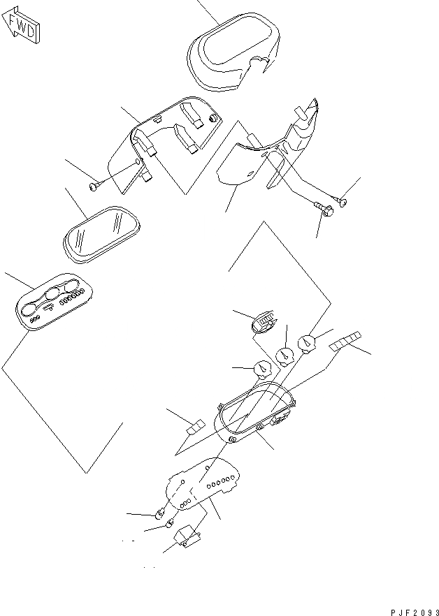 Схема запчастей Komatsu FD50 - ПАНЕЛЬ МОНИТОРА(№8-) ЧАСТИ КОРПУСА И КАБИНА ОПЕРАТОРА