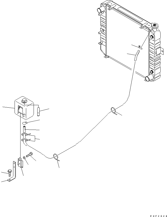 Схема запчастей Komatsu FD50 - РЕЗЕРВН. БАК СИСТЕМА ОХЛАЖДЕНИЯ