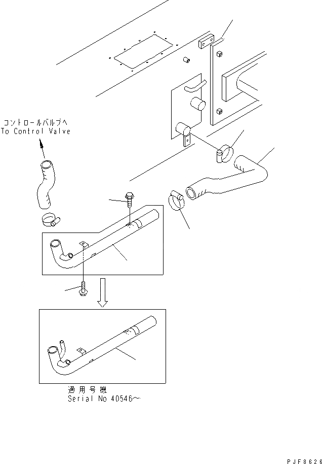 Схема запчастей Komatsu FD50 - ГИДРОЛИНИЯ (ВОЗВРАТ. ЛИНИЯ) ГИДРАВЛИКА