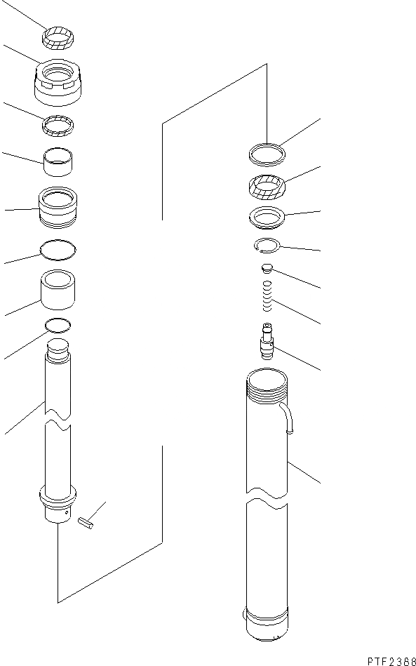 Схема запчастей Komatsu FD50A-10-US - TFV МАЧТА ГИДРОЦИЛИНДР ПОДЪЕМА (ВНУТР. ЧАСТИ) (ЗАДН.) МАЧТА КОМПОНЕНТЫ