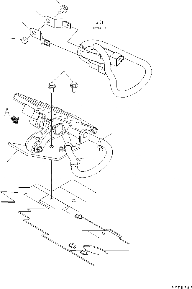 Схема запчастей Komatsu FD70-10-EC - АКСЕЛЕРАТОР ПЕДАЛЬ КОНТРОЛЬ ХОДА