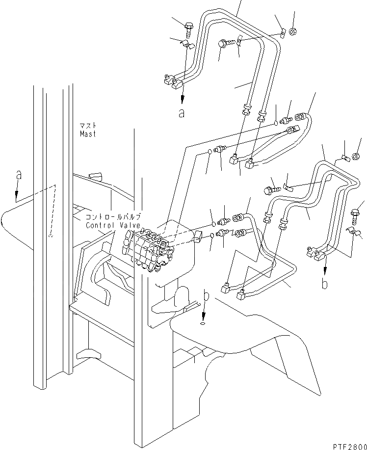 Схема запчастей Komatsu FD70-10-US - ПРИБОРНАЯ ПАНЕЛЬ ТРУБЫ (OUTER) (ДЛЯ 4-Х СЕКЦИОНН. УПРАВЛЯЮЩ. КЛАПАН TFV МАЧТА) РАБОЧЕЕ ОБОРУДОВАНИЕ