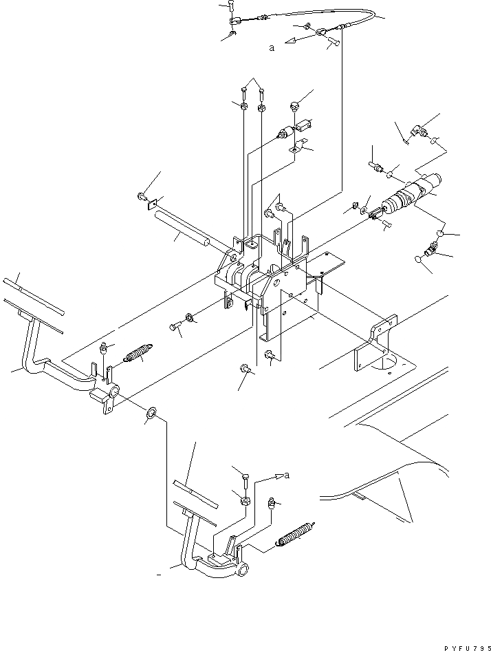 Схема запчастей Komatsu FD80-10-EC - ТОРМОЗ. И ПЕДАЛЬ ТОЛЧКОВОГО РЕГУЛИР-Я КОНТРОЛЬ ХОДА