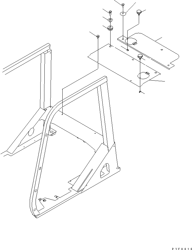 Схема запчастей Komatsu FD80-10-US - SUB КРЫШКА ЧАСТИ КОРПУСА И КАБИНА ОПЕРАТОРА