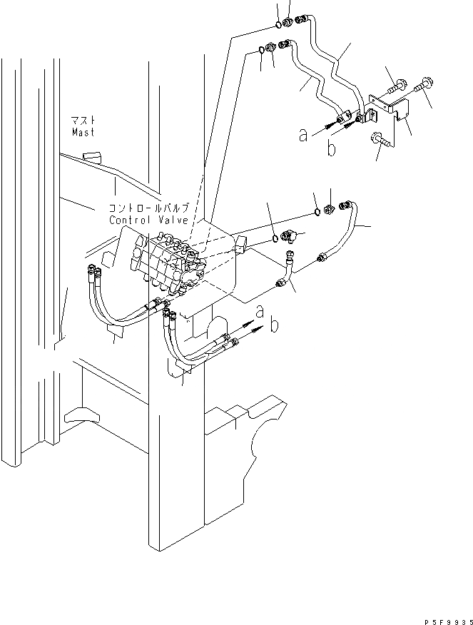 Схема запчастей Komatsu FD80-10-US - ПРИБОРНАЯ ПАНЕЛЬ ТРУБЫ (OUTER) (ДЛЯ 3-Х СЕКЦИОНН. КОНТРОЛЬН. КЛАПАН) (ДЛЯ FFV МАЧТА) РАБОЧЕЕ ОБОРУДОВАНИЕ