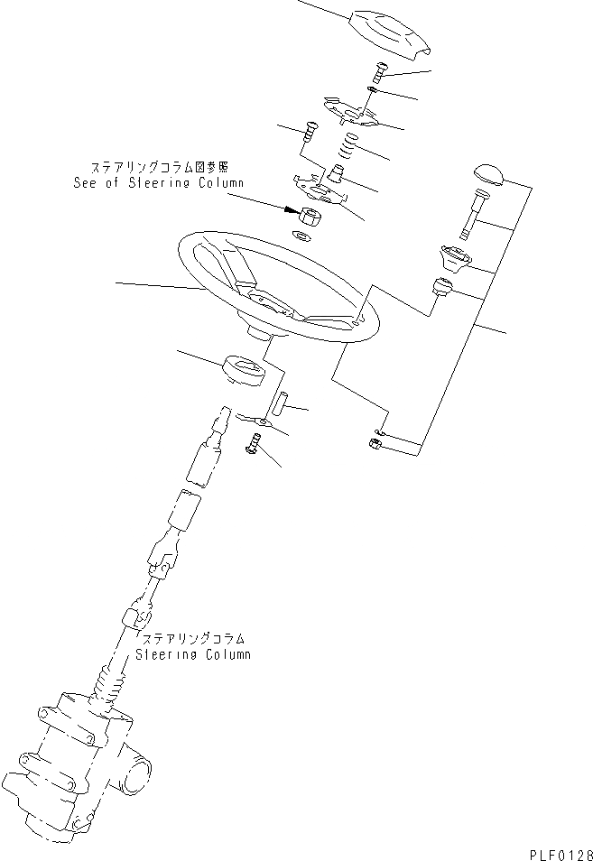 Схема запчастей Komatsu FG10-15-17 - РУЛЕВОЕ КОЛЕСО КОНТРОЛЬ ХОДА