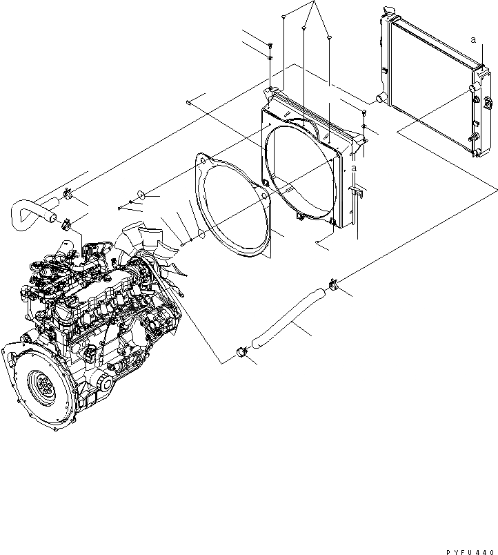 Схема запчастей Komatsu FG10-18-20 - КОЖУХ И ШЛАНГИ(№8-) СИСТЕМА ОХЛАЖДЕНИЯ