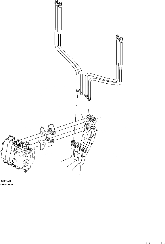 Схема запчастей Komatsu FG10-18-20 - ПРИБОРНАЯ ПАНЕЛЬ ТРУБЫ (ДЛЯ 4-Х СЕКЦИОНН. УПРАВЛЯЮЩ. КЛАПАН FV МАЧТА) (ВНУТР. ТРУБЫ СПЕЦ-Я.) РАБОЧЕЕ ОБОРУДОВАНИЕ