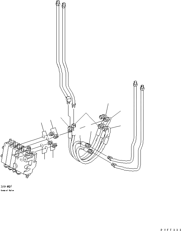 Схема запчастей Komatsu FG10-18-20 - ПРИБОРНАЯ ПАНЕЛЬ ТРУБЫ (ДЛЯ 4-Х СЕКЦИОНН. УПРАВЛЯЮЩ. КЛАПАН TFV МАЧТА) (ВНУТР. ТРУБЫ СПЕЦ-Я.) РАБОЧЕЕ ОБОРУДОВАНИЕ