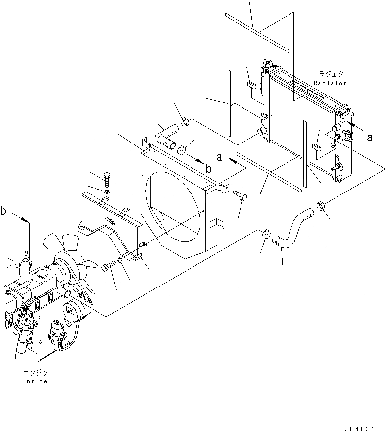 Схема запчастей Komatsu FG15H-17-EC - КОЖУХ И ШЛАНГИ СИСТЕМА ОХЛАЖДЕНИЯ