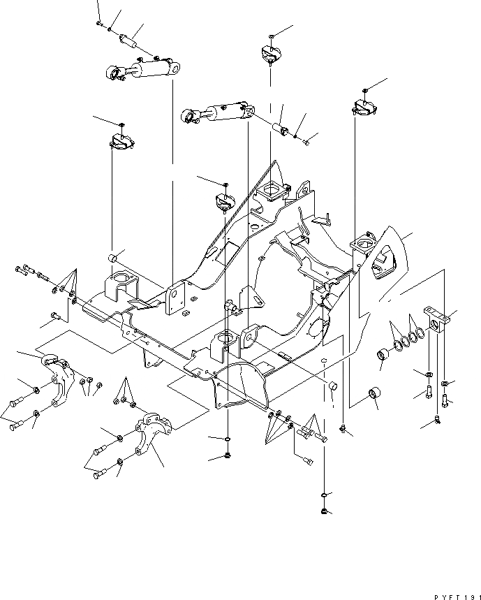 Схема запчастей Komatsu FG15H - РАМА(№8-) РАМА КОМПОНЕНТЫ