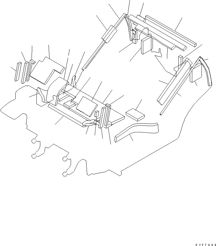 Схема запчастей Komatsu FG15H - INSULATOR (НИЖН. КРЫШКА) (ДЛЯ СТАЛЬНАЯ КАБИНАIN) ЧАСТИ КОРПУСА И КАБИНА ОПЕРАТОРА