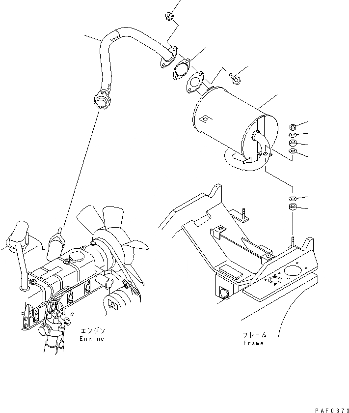 Схема запчастей Komatsu FG18-17 - ГЛУШИТЕЛЬ И ОТВОД ВЫХЛОПН. ГАЗОВ ВЫПУСКН. ЧАСТИ