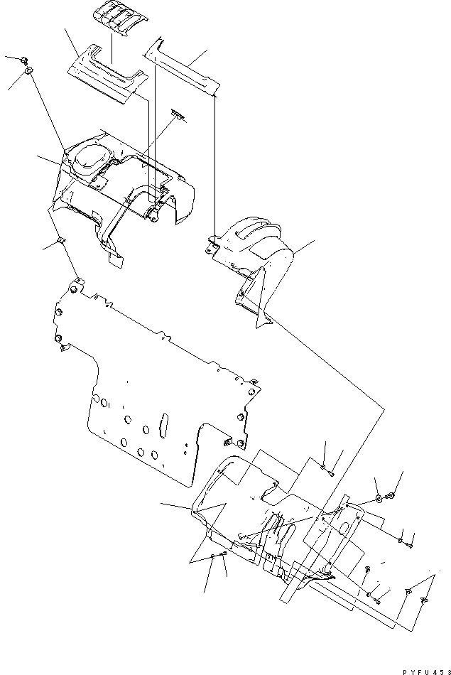 Схема запчастей Komatsu FG20 - ПРИБОРНАЯ ПАНЕЛЬ (ДЛЯ СТАЛЬНАЯ КАБИНАIN И ПЕРЕДН. СТЕКЛА)(№7-) ЧАСТИ КОРПУСА И КАБИНА ОПЕРАТОРА