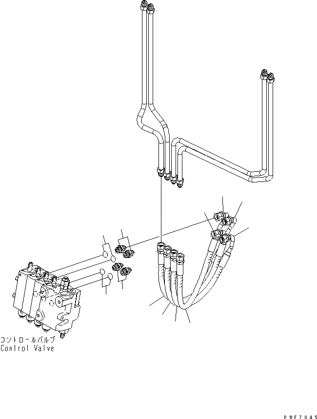 Схема запчастей Komatsu FG20H - ПРИБОРНАЯ ПАНЕЛЬ ТРУБЫ (ДЛЯ 4-Х СЕКЦИОНН. УПРАВЛЯЮЩ. КЛАПАН FFV И TFV МАЧТА) РАБОЧЕЕ ОБОРУДОВАНИЕ