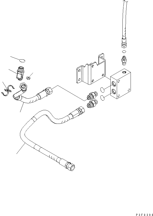 Схема запчастей Komatsu FG20N - ГИДРОЛИНИЯ (ЛИНИЯ ГИДРОЦИЛИНДРА ПОДЪЕМА) (ДЛЯ FV МАЧТА) (SOFT CARRY) ГИДРАВЛИКА