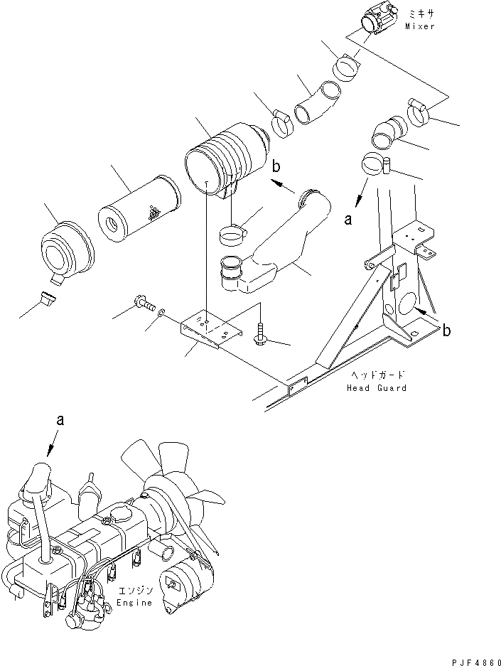 Схема запчастей Komatsu FG30-14 - ВОЗДУХООЧИСТИТЕЛЬ (ДЛЯ LPG СИСТЕМА) КОМПОНЕНТЫ ДВИГАТЕЛЯ