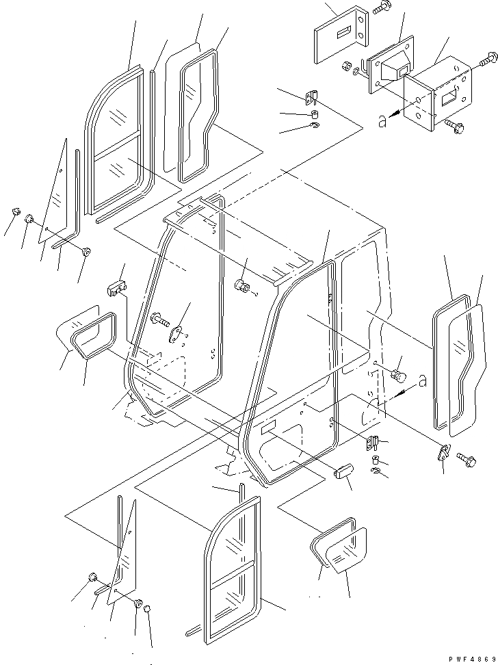 Схема запчастей Komatsu FG30-14 - СТАЛЬНАЯ КАБИНА (/) ЧАСТИ КОРПУСА И КАБИНА ОПЕРАТОРА