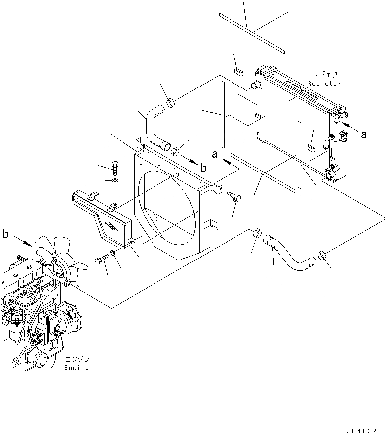 Схема запчастей Komatsu FG30H-14-EC - SHUROUD И ШЛАНГИ СИСТЕМА ОХЛАЖДЕНИЯ