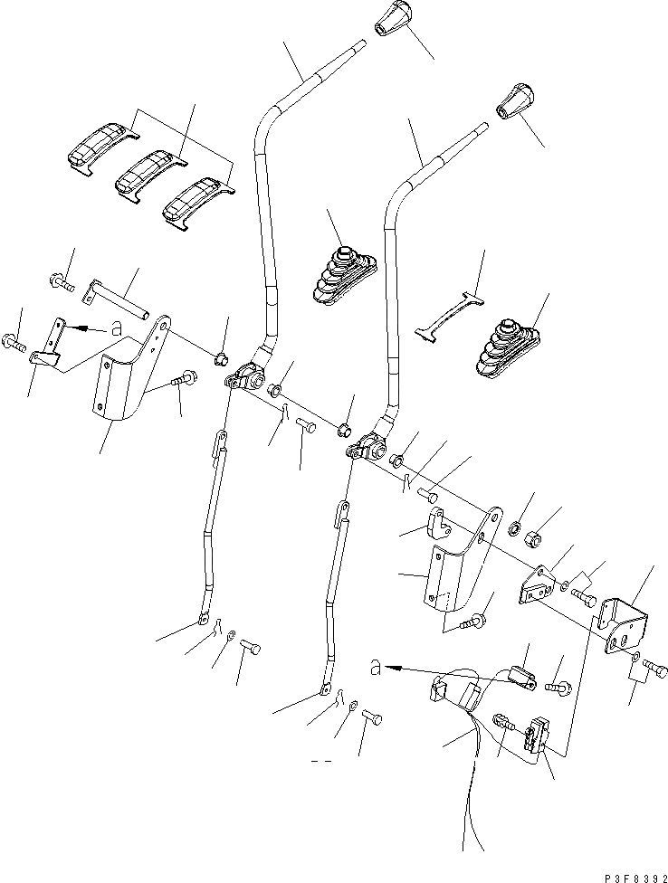 Схема запчастей Komatsu FG30N-16 - 2-Х СЕКЦИОНН. УПРАВЛЯЮЩ. КЛАПАН РЫЧАГ (ДЛЯ БЛОКИР. НАКЛОНА) ГИДРАВЛИКА