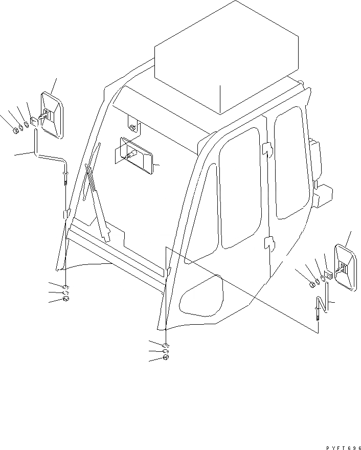 Схема запчастей Komatsu FG35A-16 - СТАЛЬНАЯ КАБИНАIN ВНУТР. ЧАСТИ (MIRROR)(№7-799) ЧАСТИ КОРПУСА И КАБИНА ОПЕРАТОРА