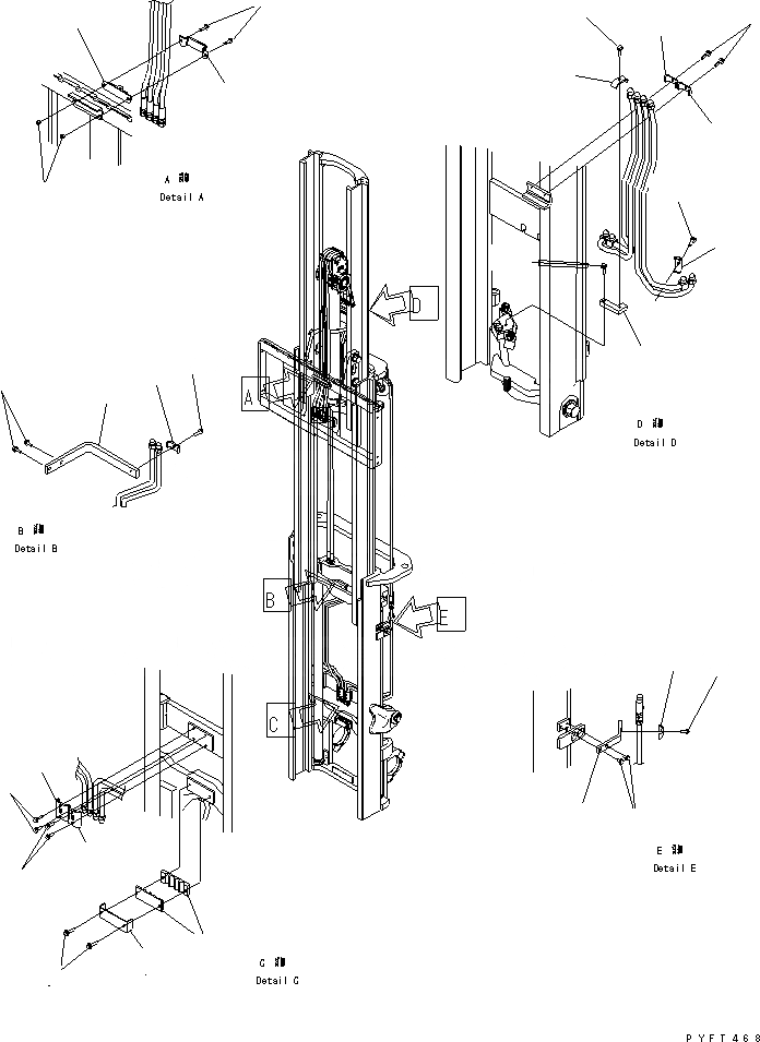 Схема запчастей Komatsu FG35A-16 - СЕКЦ. УПРАВЛЯЮЩ. КЛАПАН TFV МАЧТА ТРУБЫ (.7-.M) (/) РАБОЧЕЕ ОБОРУДОВАНИЕ