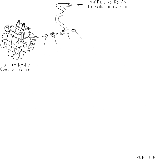 Схема запчастей Komatsu FG35Z - ГИДРОЛИНИЯ (УПРАВЛЯЮЩ. КЛАПАН ВСАСЫВАЮЩИЙ ПАТРУБОК) ГИДРАВЛИКА