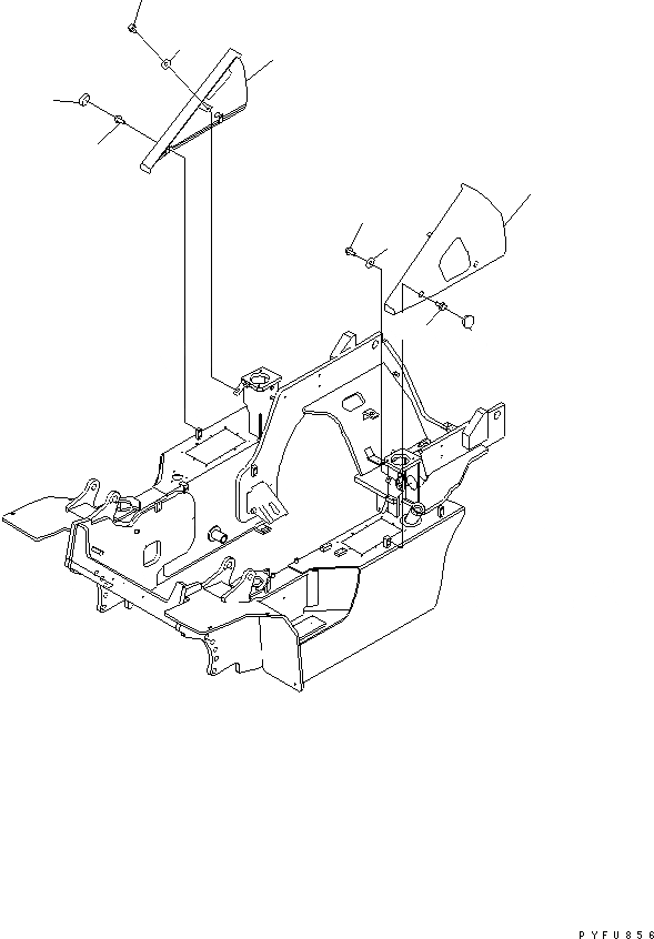 Схема запчастей Komatsu FG40Z-10 - БОКОВ. КРЫШКА РАМА КОМПОНЕНТЫ
