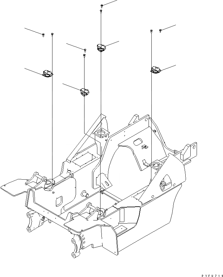 Схема запчастей Komatsu FG40Z-10 - ВЕРХН. ЗАЩИТА ЭЛЕМЕНТЫ КРЕПЛЕНИЯ ЧАСТИ КОРПУСА И КАБИНА ОПЕРАТОРА