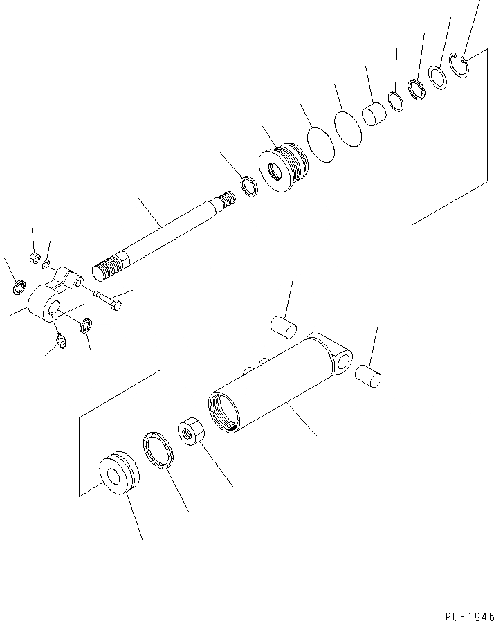 Схема запчастей Komatsu FG50A-7 - ЦИЛИНДР ПЕРЕКОСА (НАКЛОН. ANGLE Я/Я) ГИДРАВЛИКА