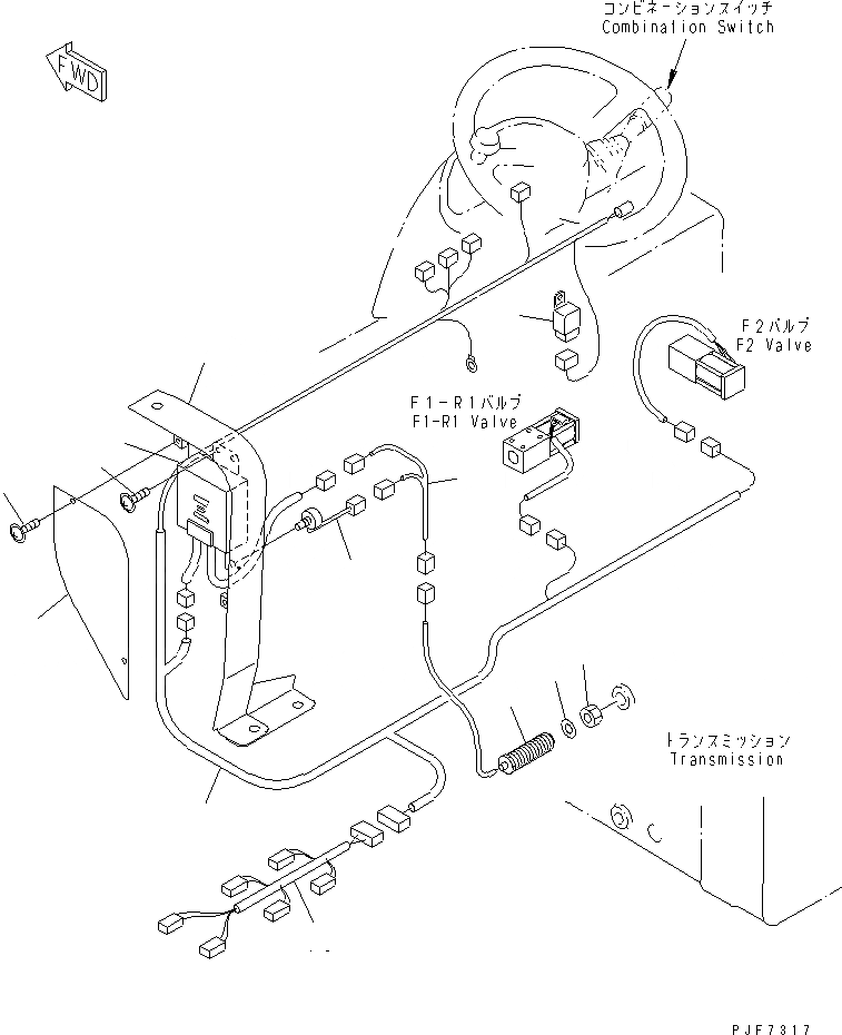 Схема запчастей Komatsu FG50A-10 - АВТОМАТИЧ. ТРАНСМИСС. СИЛОВАЯ ПЕРЕДАЧА И ПЕРЕДНИЙ МОСТ
