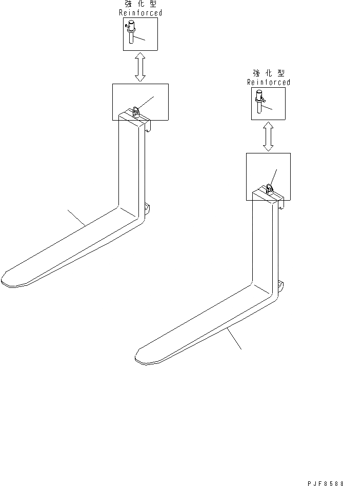 Схема запчастей Komatsu FG70-7 - ВИЛЫ РАБОЧЕЕ ОБОРУДОВАНИЕ