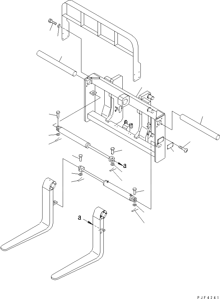 Схема запчастей Komatsu FMH252-1 - ВИЛЫ MOVER (INDEPENDENT STROKE ВАЛ/КРЮК ТИП) (РАМА)(№-) ВИЛЫ ПОЗИЦИОНЕР (ДЛЯ ПОЛН. FREE МАЧТА)
