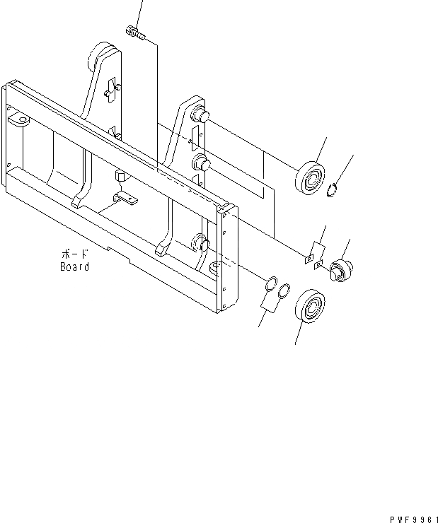 Схема запчастей Komatsu FMH408-1 - ВИЛЫ ПОЗИЦИОНЕР (SIMULTANEOUS STROKE КРЮК/КРЮК ТИП) (РОЛИК) (ШИР.=7MM) ВИЛЫ ПОЗИЦИОНЕР(ДЛЯ FV МАЧТА)(SIMULTANEOUS STROKE)(КРЮК ТИП)